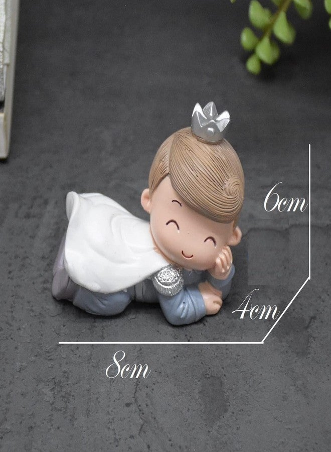 The Pot Dealer Mini Princess Miniature Flying Prince Boy Resin Showpieces for Gift and Home Decor Mini Garden Figurines Doll Statue Boy Ideal Gift for Friends (Crown Prince) - Image 4